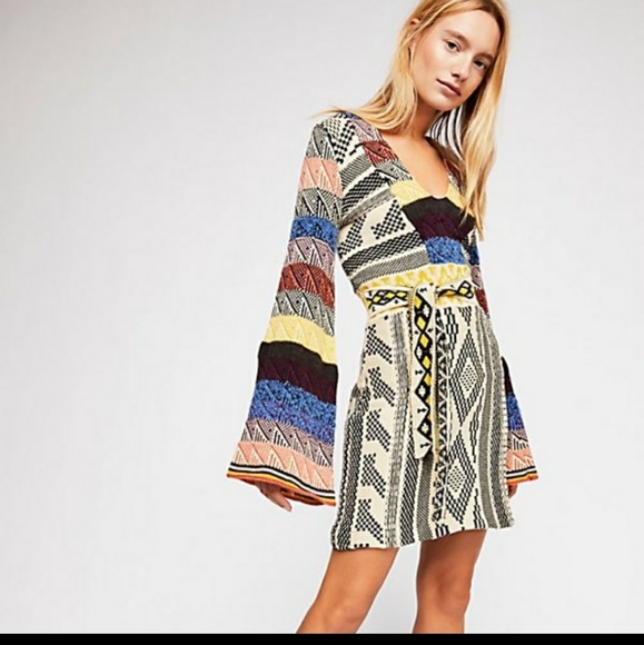 patchwork sweater dress